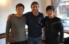 Dos jugadores japoneses de fútbol sala entrenan con Osasuna Magna