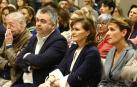 Santos Cerdán, junto a Chivite y Carmen Calvo, en un mitin en Pamplona.