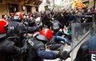 La Ertzaintza carga contra manifestantes tras el mitin de Ciudadanos en Rentería