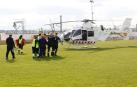 Trasladado en helicóptero un jugador del Cortes por un golpe en la cabeza