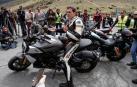 Albert Rivera celebra un acto electoral con motoristas en el mirador de Ángel Nieto, cerca del puerto de la Cruz Verde de Madrid.