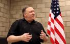 El secretario de Estado de EE UU, Mike Pompeo, durante una entrevista con Efe este domingo en la fronteriza ciudad de Cúcuta (Colombia).