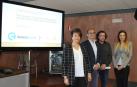 Mariví Sevilla, presidenta de Mancomunidad de Montejurra; Javier Fernández, presidente de Fundación Caja Navarra; David Labeaga, técnico de Teder; y Cristina Lezáun, directora de Área de La Caixa.