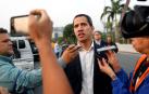 Juan Guaidó durante su llamamiento al pueblo venezolano desde la base militar "La Carlota", en Caracas