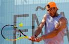 Rafa Nadal, durante un entrenamiento en Madrid.