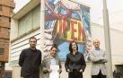 De izda. a dcha., Ángel García Carreño, coordinador de CIVICAN; Marcela Perrone, premiada por el público; Irantzu Vázquez, responsable de Cultura y Educación de Fundación Caja Navarra y Javier Fernández, Director General de Fundación Caja Navarra.