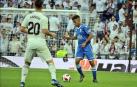 Antonio Otegui, con la camiseta del Melilla, en el partido frente al Real Madrid en el Bernabéu.
