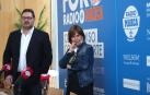 Uxue Barkos, antes del comienzo del encuentro organizado por Radio Marca Navarra y Élite APC.