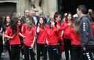 La corporación del Ayuntamiento de Pamplona rindió homenaje a la temporada realizada por las rojillas.
