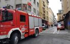 Los bomberos, en la calle San Agustín de Pamplona.