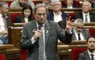 El presidente de la Generalitat, Quim Torra, durante una sesión de control al Govern en el pleno del Parlament.