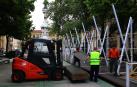 El montaje de la Tómbola en Pamplona ya está en marcha para abrir el 25 de mayo