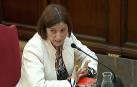 La expresidenta del Parlament Carme Forcadell durante su declaración en el juicio del "procés".