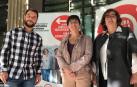 Rubén Ramallo, Edurne Eguino y Pilar Gastón, de la candidatura de IE al Ayuntamiento de Pamplona.