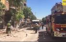 Se desploma la cornisa de un bloque de viviendas en Carabanchel