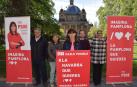 Esporrín, en un acto electoral del PSN ante el Monumento a los Caídos de Pamplona