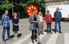 La candidata de EH Bildu a la Presidencia del Gobierno foral, Bakartxo Ruiz, en un acto electoral en Pamplona