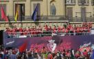 El capitán Oier, casi sin voz, gran protagonista en el Palacio de Navarra