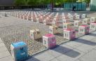 Colocada en la Plaza de Baluarte una instalación de la tabla periódica