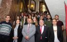 El delegado del Gobierno en Navarra, José Luis Arasti, ha recibido a los equipos masculino y femenino de Osasuna.