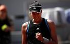 Garbiñe Muguruza celebra su victoria ante la ucraniana Elina Svitolina.