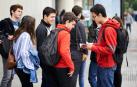 Un grupo de alumnos durante la EvAU del año pasado.