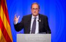 El presidente de la Generalitat de Catalunya, Quim Torra, en rueda de prensa.