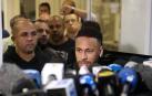 Neymar, a su llegada el pasado jueves a una comisaría de Río de Janeiro.