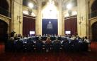 El jurado del Premio Princesa de Asturias de la Concordia, este miércoles durante las deliberaciones para conceder el galardón