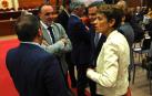 Javier Esparza y María Chivite, en la toma de posesión del nuevo rector de la UPNA.