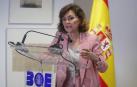 Carmen Calvo, en la presentación de la nueva web del BOE.