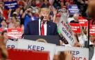 Trump, en el inicio de su campaña en el Amway Center de Orlando, Florida.