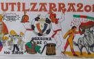 La pancarta de la Peña Mutilzarra evita las críticas y homenajea las fiestas