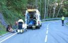 Herido leve un motorista tras salirse la vía en Ibardi