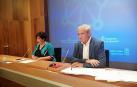 María Solana y Mikel Aranburu, tras la sesión de Gobierno.