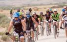 Disputa de la prueba de mountain bike en la Ribera de Navarra.