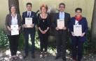 Burusco (subdirectora de Calidad de la ETSIIT), Alfredo Ursúa (subdirector responsable del grado en Ingeniería Eléctrica y Electrónica de la ETSIIT), Inmaculada Farran (vicerrectora), Antonio Rodríguez (subdirector responsable del grado en Ingeniería Mecánica de la ETSIIT) y Silvia Díaz (directora de la ETSIA).