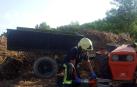 Bomberos del parque de Sangüesa intervienen en un  accidente laboral en Lumbier.