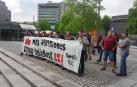 Protesta sindical tras el disparo a una villavesa en Pamplona
