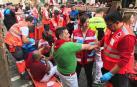 Parte del heridos del séptimo encierro: La Palmosilla debuta en Pamplona con dos heridos y sin cornadas