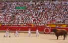 Muestra de valentía de los recortadores en San Fermín.
