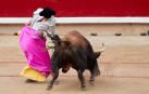 Imágenes de la corrida en la plaza de toros de Pamplona con reses de la ganadería de La Palmosilla para los diestros José Garrido, Luis David Adame y Javier Marín