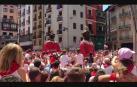Valls de los gigantes europeos en la despedida a la Comparsa