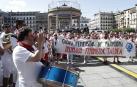 Miles de personas han protestado en la Plaza del Castillo de Pamplona, contra la agresión sexual denunciada en la primera noche de San Fermín.