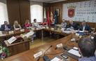 Los miembros de la nueva corporación el día de la toma de posesión en el salón de plenos