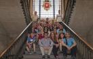 Los estudiantes del programa Erasmus+ con el alcalde Gonzalo Fuentes en el ayuntamiento de Estella.