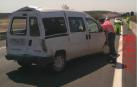 Retenciones en la A-68, en Tudela, tras un accidente entre un camión y una furgoneta
