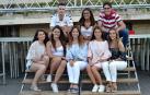Delante, de izda a drcha: Edurne León San Miguel ( El Bombo); Isabel Arriezu Jiménez (El Moscón); Lucía Urra Muro (reina fiestas); Alfida Urra Lorente (El Follón) y Nerea Palacios León (Club Taurino). Detrás: Álvaro Sigüenza Ruiz (El Moscón) y Adriana Marín López y Álvaro Munilla Cabeza, miss y míster quintos 2021