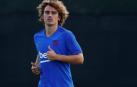 El francés Antoine Griezmann durante el primer entrenamiento del FC Barcelona