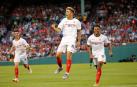 Pozo celebra su gol en el partido amistoso entre Sevilla FC y Liverpool FC.